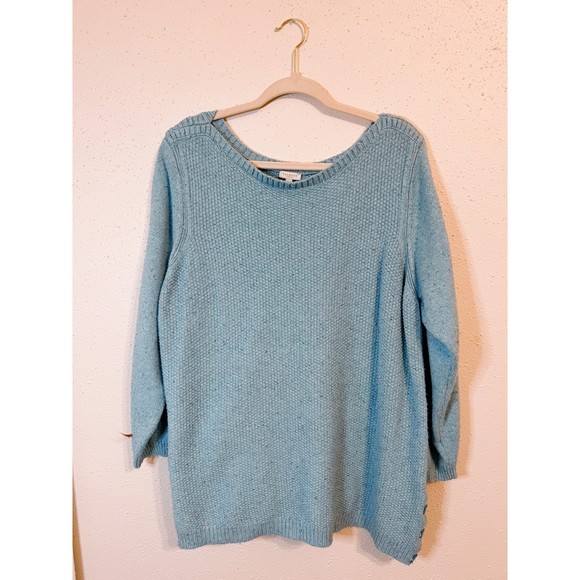 Plus Size Talbots Baby Blue Knit Sweater Blouse Size 2X - Picture 1 of 6